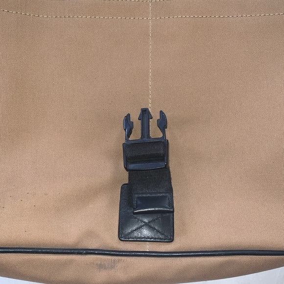Gently Loved Tan Canvas Leather Laptop Crossbody Messenger Bag by COACH - Picture 4 of 12